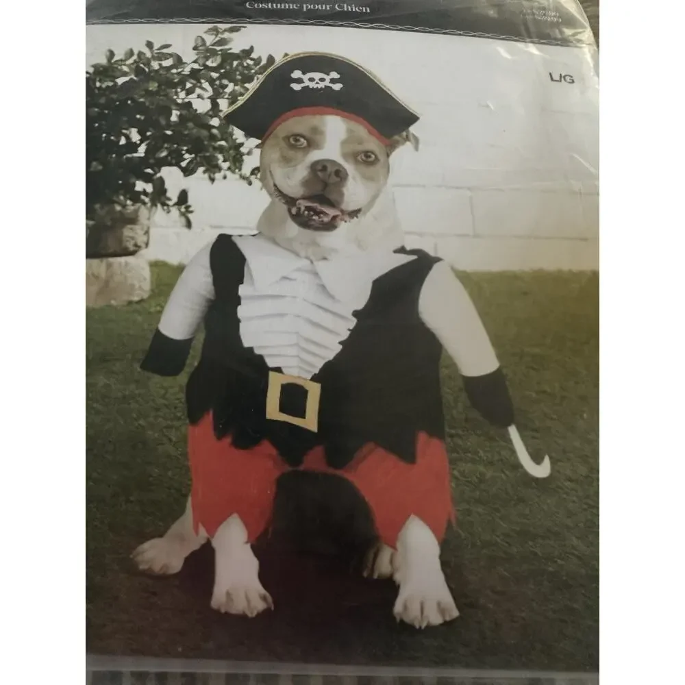 Ashland Pirate Dog Costume - Black and Red Size Large